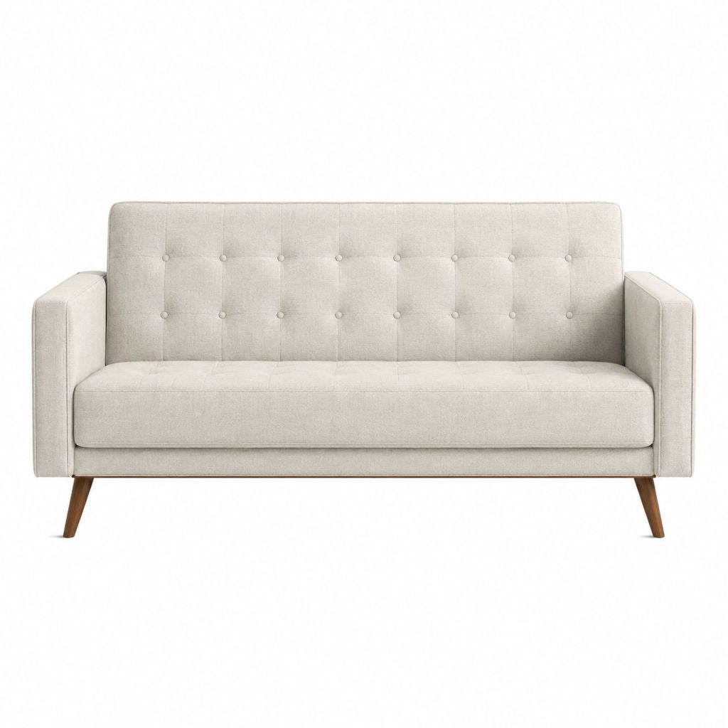 Canapé 2 places beige en polyester rectangulaire 150 x 82 x 84 cm
