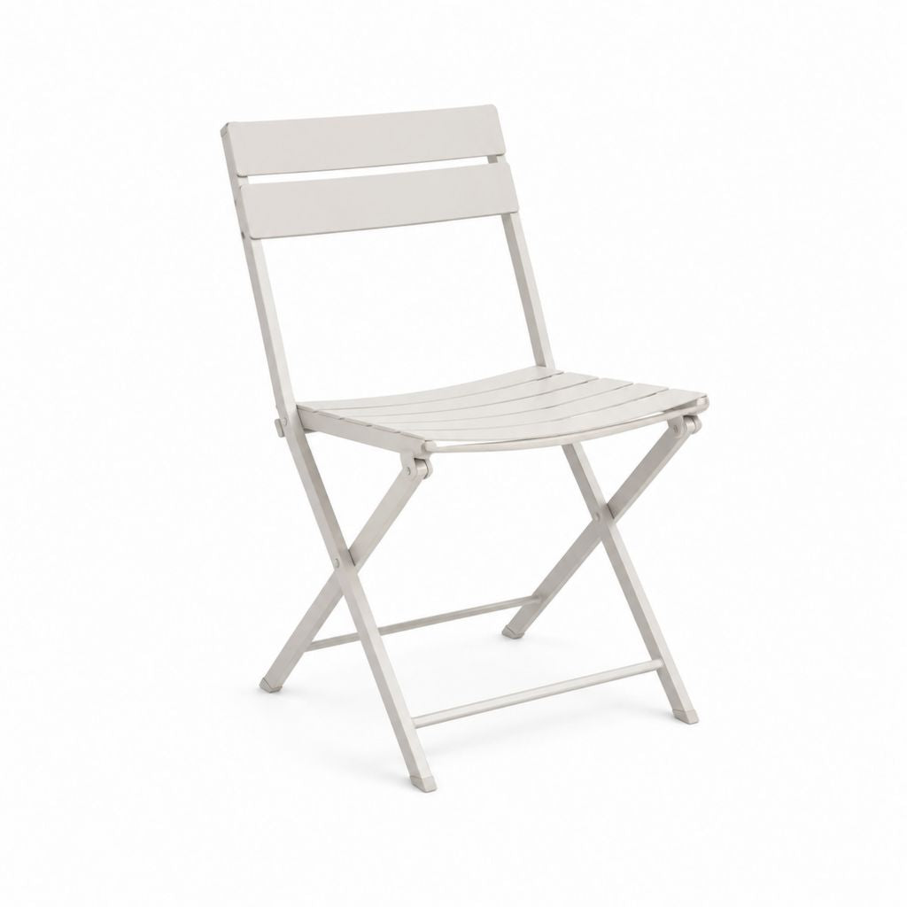Chaise de jardin pliante blanche en aluminium 45 x 55 x 83 cm