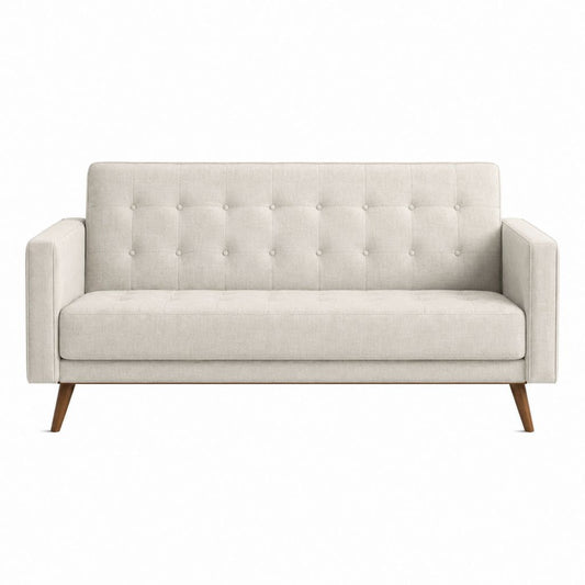 Canapé 2 places beige en polyester rectangulaire 150 x 82 x 84 cm