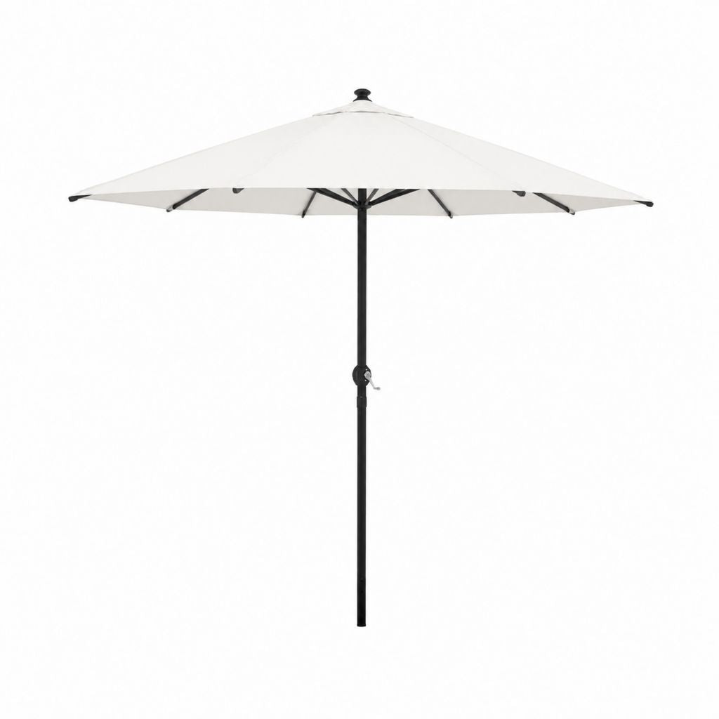Parasol de jardin octogonal blanc en polyester et aluminium Ø 300 cm hauteur 245 cm