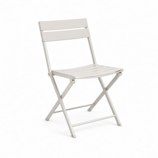 Chaise de jardin pliante blanche en aluminium 45 x 55 x 83 cm